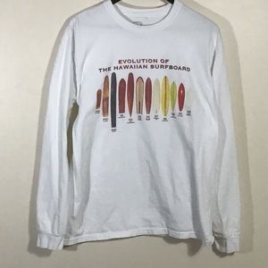 Men’s Long Sleeve Med Hawaiian Surfboard Shirt